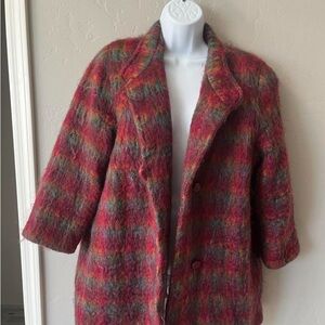 Multicolor Plaid Women's Coat